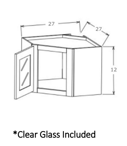 Shaker White Diagonal Corner Wall Glass Door