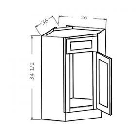 Shaker Gray Corner Sink Base
