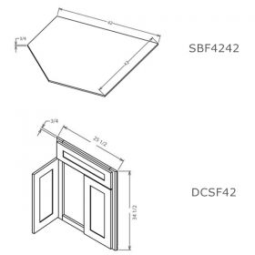 Shaker Espresso Corner Sink Base Component