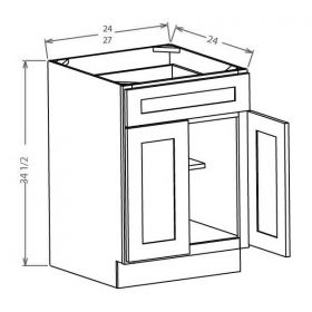 Shaker Blue Double Door Single Drawer Bases