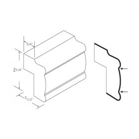 Shaker White Light Rail Moulding-LRM