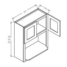 Shaker Blue Microwave Wall Cabinets