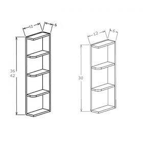 Shaker White Open End Shelves