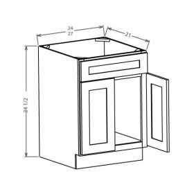 Aspen Charcoal Vanity Sink Bases-Double Door Single Drawer Front